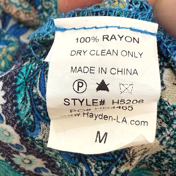 HAYDEN Los Angeles Cut Out Maxi Dress Size Medium Halter Patchwork Print - Picture 7 of 10